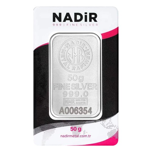 50 Gr NadirGold Gümüş Külçe